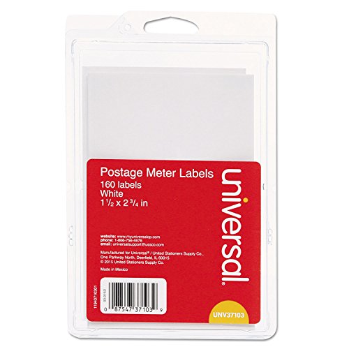 Universal 37103 Self-Adhesive Postage Meter Labels, 1-1/2w x 2-3/4 or 5-1/2, WE, 40 Sheets/Pack