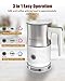 Huogary Milk Frother, 4 in 1 Electric Milk Steamer, Automatic Hot & Cold Foam Maker, Milk Warmer for Coffee, Latte, Cappuccino, Macchiato, 120V (Silver)