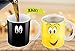 Cortunex Color Changing Coffee Mug - 11 Ounce Heat Sensitive Mug for Cartoon Lovers with A Funny Yellow Smiley Face - Unique Heat Changing Mug - Ceramic Coffee Tea Cup with Fun Gift Box