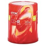 Tdk 100pk Cdr 52x 700mb 80min Cakebox Branded Silver