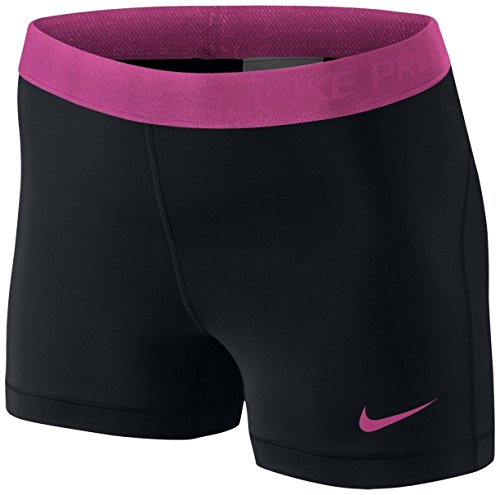Women's Nike Pro 3" Short Black/Vivid Pink Size X-Large