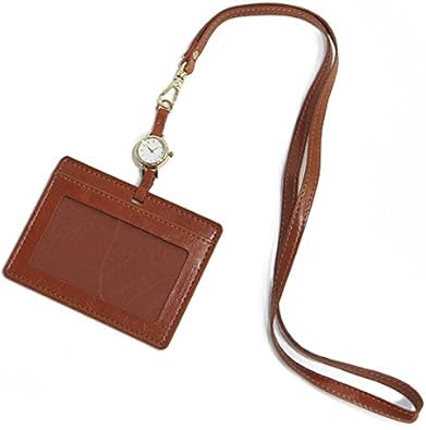 Amazon ノーブランド品 時計付き Idカードホルダー Idカードケース 社員証 パスケース Wlid003 キャメル ノーブランド品 Idカードホルダー