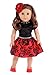 Holiday Spirit - 3 Piece 18 inch Doll Outfit - Holiday Red Taffeta Party Dress with Red Shoes and Headband - (Doll Not Included)