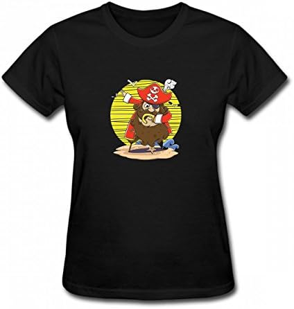 LNAUC Funny Pirate Dabbing Tshirt Printed Cotton T-Shirts Tops Logo Original Women's Tee Black