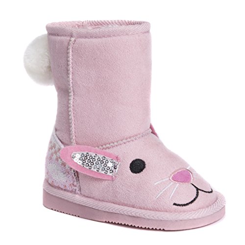 MUK LUKS Girls Kid's Bonnie Pink Bunny Boots Fashion, 8 M US Little