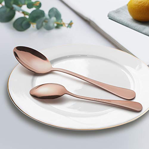 LIANYU Copper Silverware Flatware Set, 20 Piece Stainless Steel Cutlery