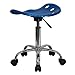 Flash Furniture Taylor Vibrant Bright Blue Tractor Seat and Chrome Stool