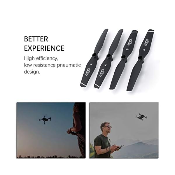 Monlladek Propeller, 4 Stück Rc Hubschrauber Propeller Cw CCW Requisitenblätter für S167 Rc Drohnen Set (Schwarz) – Bild 4