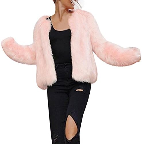 Taore Women's Long Sleeve Parka Outwear Artificial Faux Fox Fur Coat (2XL, X-White B)