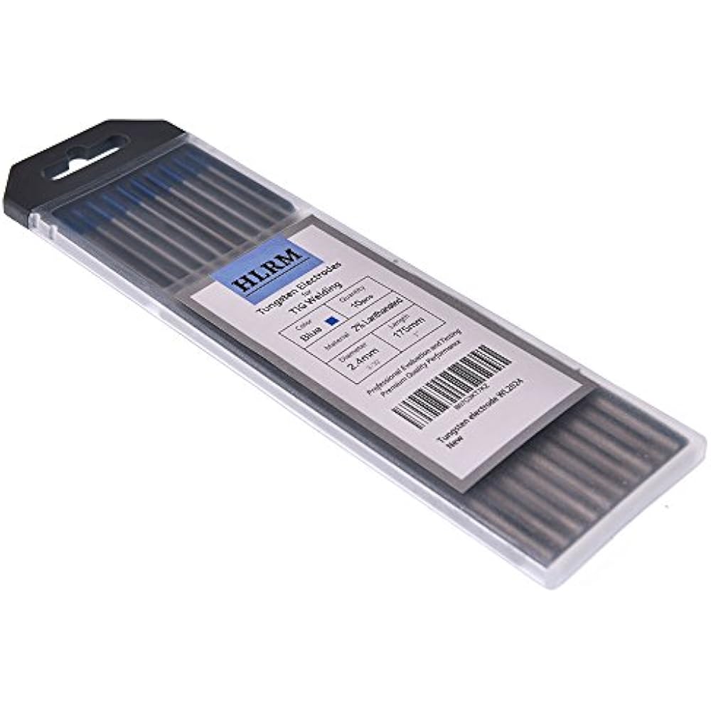 TIG Welding Tungsten Electrode 2 Lanthanated 3/32" X 7" 10 Pcs (Blue