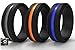 Silicone Wedding Bands (Rings) for Him. 3-PACK. Silicone Rings for Sportsmen, Workers and Active Types.