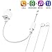 iPhone 7 & iPhone 8 Headphone Splitter, Dual Port Charging and Headphone Adapter, 2 in 1 Charge and Audio Listen to Music at the Same Time, Support iOS 11 and before