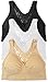 3-Pack Butterfly Lace Back Women's Seamless & Wirefree Comfort Bra with Removable Pads, by Pretty Seamless (XX-Large, Black, White and Nude)