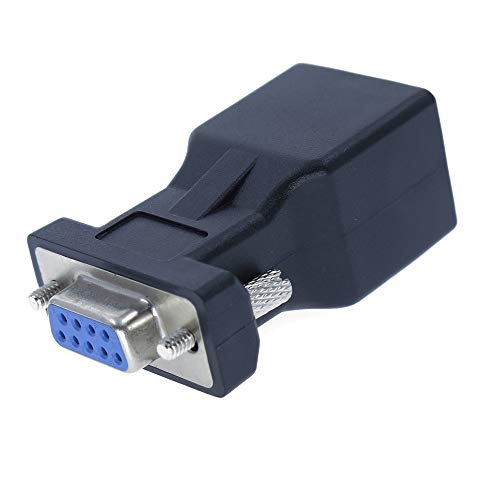 DB9 RS232 Female Port to RJ45 Female Connector Network Adapter, DB9 Serial Port Extender to LAN CAT5 CAT6 RJ45 Network Ethernet Cable Adapter - Thumbnail 7