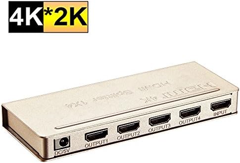 COWEEN HDMI Splitter 1 in 4 out 4K Amplifier 1x4 HDMI Switcher Selector Box 1 Input 4 Output Signal Distributor for PC DVD PS4 PS3 PS2 Game Xbox Android TV Box Home Theater