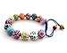 Ovalbuy 2pcs X Colorful Fimo Flower Bead Adjustable Bracelet