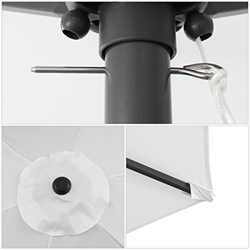 Sekey® Sonnenschirm Ø 300 cm Alu-Ampelschirm Marktschirm Gartenschirm Terrassenschirm Weiß UV50+ – Bild 6