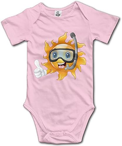 Diving Sun Short Sleeve Printed Newborn Baby Jumpsuit Outfits Pink