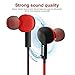 Noise Isolating and High Definition in Ear Canal, FALATEK Thalia Headphones Earbuds with Powerful Bass. Tangle Free for iPhone, iPod, iPad, MP3 Players, Samsung, LG with Mic (Black & Red)thumb 3