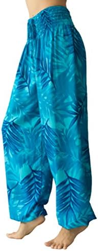 Pi Yoga Pants - Women's Boutique Lounge and Bohemian Yoga Pants, Scrunched Bottom (Stretches from US size 0-12) - Sparkling Water