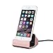Efanr iPhone Charger Dock, Aluminum Charge Data Sync Desktop Stand Charging Cradle Dock Station Holder with Lightning Cable Connector for iPhone 7 7 Plus SE 6S 6 6S Plus 6 Plus 5s 5 5c (Rose Gold)