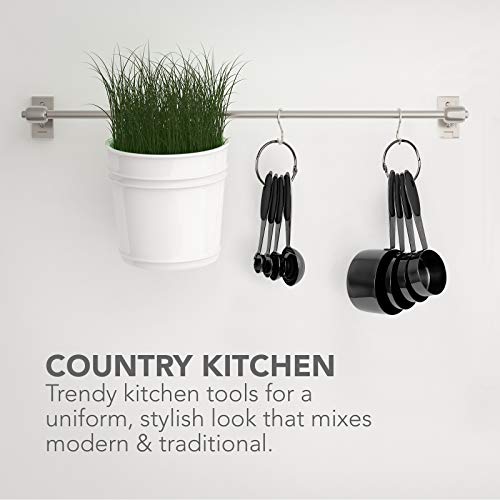 image for Country Kitchen 8-Piece Gunmetal Measuring Cups and Measuring Spoon Se