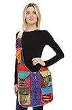 Gilbins Hippie Boho Slouch Bag Sling nepalese cross body bag 100% cotton Full Of Pockets