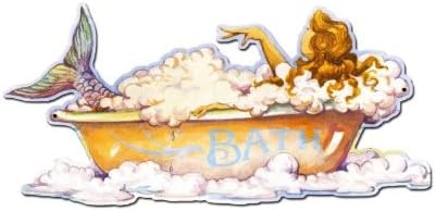 Mermaid Bath Metal Sign Wall Decor 18 x 9