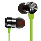 SoundPEATS M20_Green In-Ear Headphones Noise Cancelling Earphones Stereo Ergonomic Comfort-Fit Earbuds with Microphone, Green