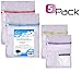 Premium Quality White Mesh Laundry Bags for Lingerie , Delicates & Intimates - Net Wash Bags with Colorful Zippers for Washing Machine , Dryer , Home ,Travel & Gym (Set of 5)