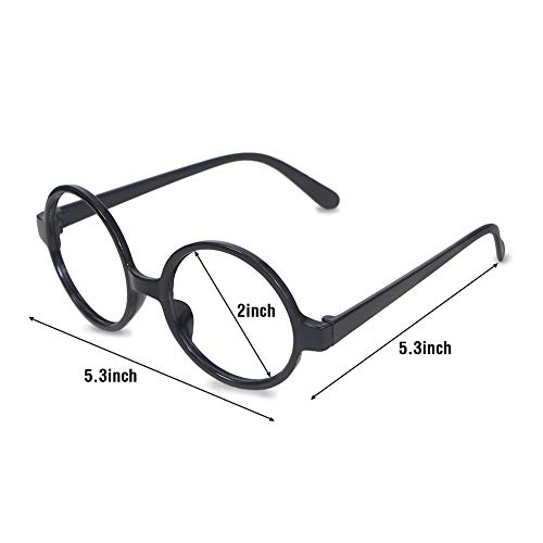ThinkMax Cosplay Tie with Novelty Glasses Frame for Kids Teens, 4 Pieces Necktie Accessories for Halloween Chritsmas Party and Daily Use