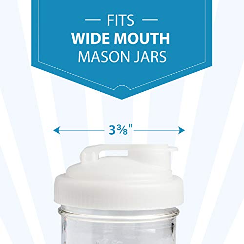 reCAP Mason Jars Lid POUR Cap, Wide Mouth, Natural - BPA-Free, American Made Ball Mason Jar Lids for Preparing, Serving and Storage, Spill Proof and Made with Safe, No-Break Materials