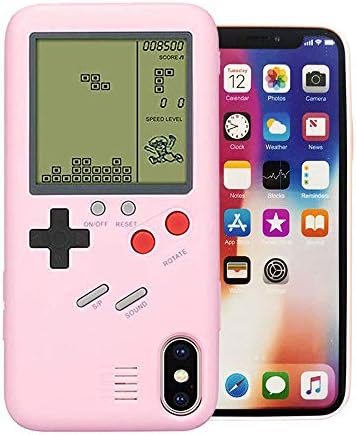INNO Tetris Video Gameboy Case Compatible for iPhone Xs Max Creative Shockproof Case Cover Gift for Girls Women Kids (Pink, iPhone Xs Max)