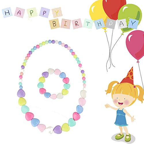 7Queen Value Set Princess Necklace Bracelet Kids Play Jewelry Little Girls Jewel Rings Costume Necklaces Toddler Dress up Jewelry
