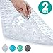 Sierra Concepts 2-Pack Bath, Shower, Tub Mat Clear (39x16) Non Slip, Machine Washable, Bathtub Mats - Drain Holes, Suction Cups, XL Rectangle Size