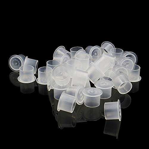Tattoo Ink Caps - Autdor 300pcs Mixed Tattoo Ink Cups with Base White Mixed Sizes Pigment Cups #11 Small #14 Medium #17 Large for Tattooing, Tattoo Ink, Tattoo Supplies, Tattoo Kits - Thumbnail 2