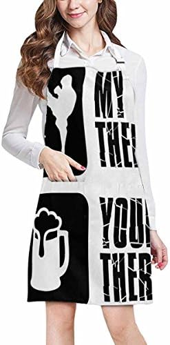 Honxjsnz All Over Print Adjustable Bib Apron - Restaurant and Home Kitchen Apron for Women Men Plus Size