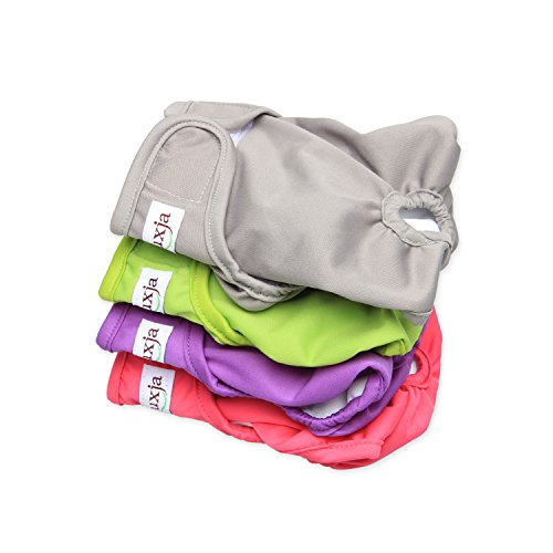 image for LUXJA Reusable Female Dog Diapers (Pack of 4), Washable Wraps for Fema