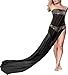 LA LEELA Women's Beachwear Summer Bandeau Sarong Coverups Beach Pareo Wraps Slit Swim Cover Up Bottom One Size Plus Black_V433