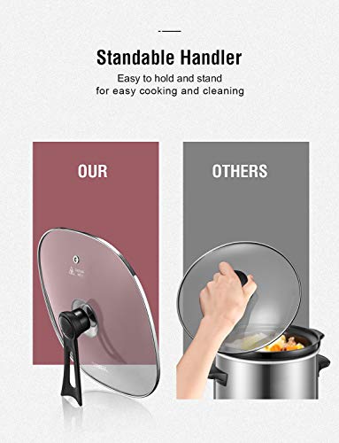 Electric Skillet Non Stick Electric Frying Pan, 12 Inch Electric Deep Skillet with Standing Glass Lid, Heat Resistant Handles and Dishwasher Safe, Tibek - Thumbnail 3