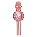 BONAOK Wireless Bluetooth Karaoke Microphone with Dynamic LED Light, Portable Handheld Karaoke Mic with Magic Voice Home Party Birthday Boys Girls Adults All Ages(Rose Gold)