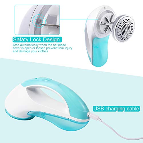 Yayalovehomee USB Rechargeable Sweater Shaver Fabric Defuzzer,Pill Fuzz Lint Remover Shaver with Large 2.6 Inch Shaving Head, Adjustable Shave Heights,Better Protect Your Clothes from Hurting - Thumbnail 4