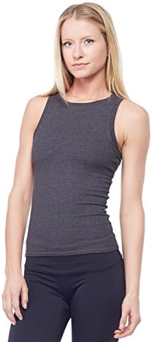 Sandra McCray Ribbed High Neck Tank-Charcoal-Extra Large (XL) Charcoal