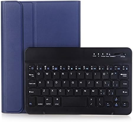 iPad Mini 4 Keyboard Case Leather,Genjia Stylish Leather Smart Cover Auto Sleep/Wake & Ultra-Slim Lightweight ABS Detachable Bluetooth Wireless Keyboard for Apple iPad Mini 4 (Navy Blue)