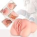 Male Masturbator Pocket Pussy Stoker with Cock Ring, SHEQU Adult Sex Toy for Men Masturbation Silicone Waterproof Realistic Vagina with Labia (Anna's Pussy)