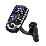 Bluetooth FM Transmitter for Car, 1.8’’ Color Screen Wireless in-Car Radio Adapter Car Kit, Hands-Free Call, Dual USB Car Charger, Support TF/SD Card, USB Drive, AUX, EQ Mode