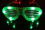 LED Clear Flashing Light up Glasses Slotted New Green
