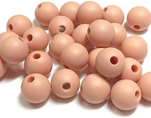 Peach Silicone Beads for Keychain Making, Necklace, Bracelet Making Kit (9mm, 100pc, Peach) - Jewelry Making Kit - Silicone Beads
