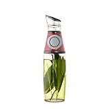 Domestic Corner - Precision No Drip Oil and Vinegar Infuser and Dispenser - Press, Measure, and Pour - 17 oz - Dark Red