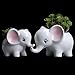 Ogrmar 2PCS Elephant Plant Window Boxes Cute Elephant Flower Pot/Modern White Ceramic Succulent Planter Pots/Tiny Flower Plant Containers Animal Decor